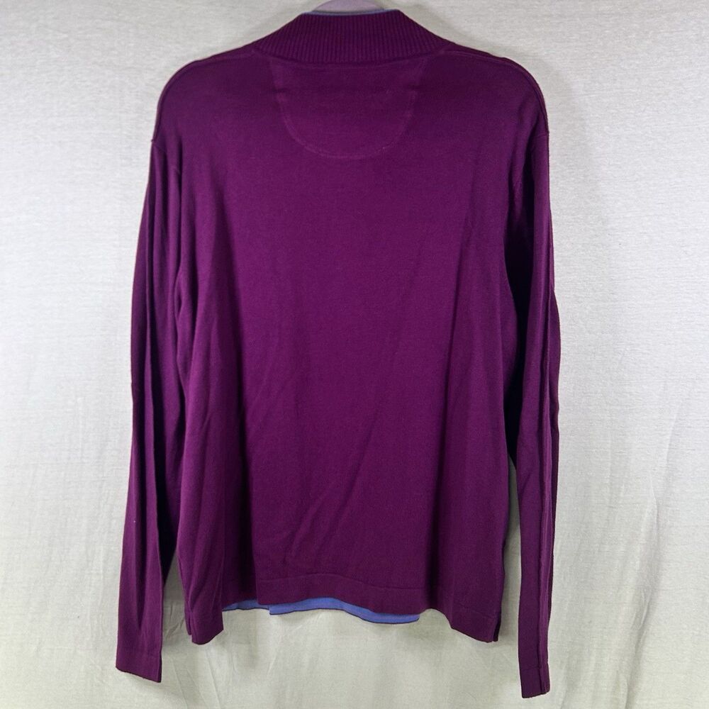 Tommy Bahama Cashmere Blend 1/4 zip Sweater‎ Long Sleeve Men's XLARGE Mulberry - Picture 4 of 9